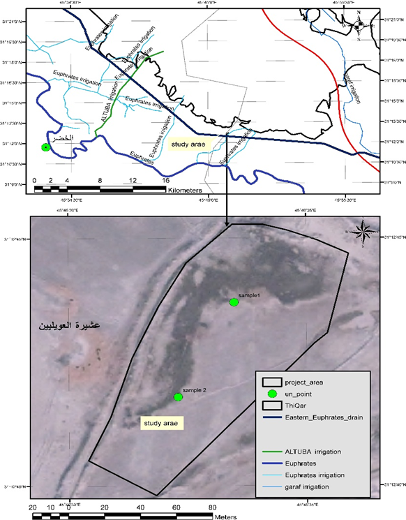 Figure 1: Location of the study area, Thi-Qar, Southern Iraq